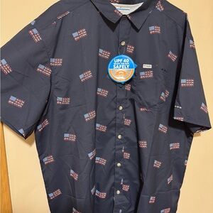 Columbia Men's Navy Flag Print Shirt
